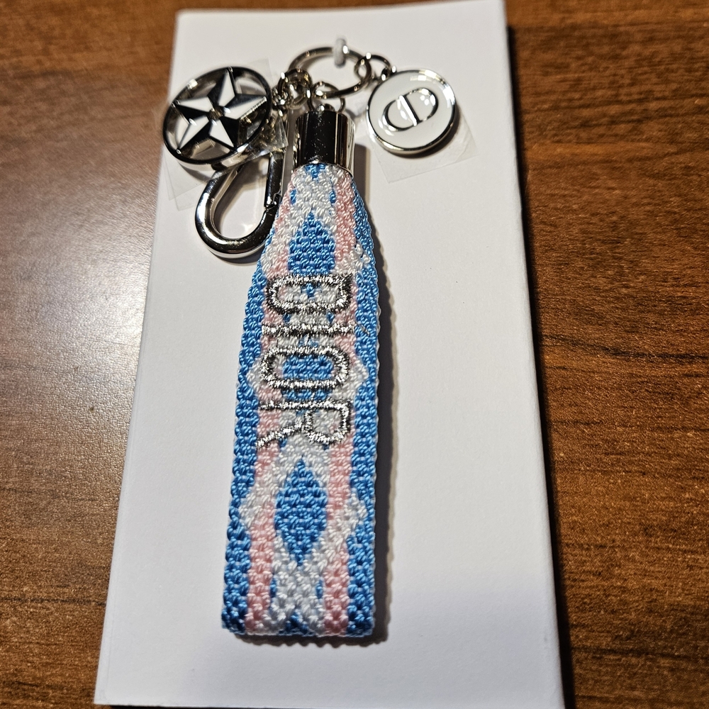 Dior Pink and Blue Patterned Key Holder - Picture 2 of 3